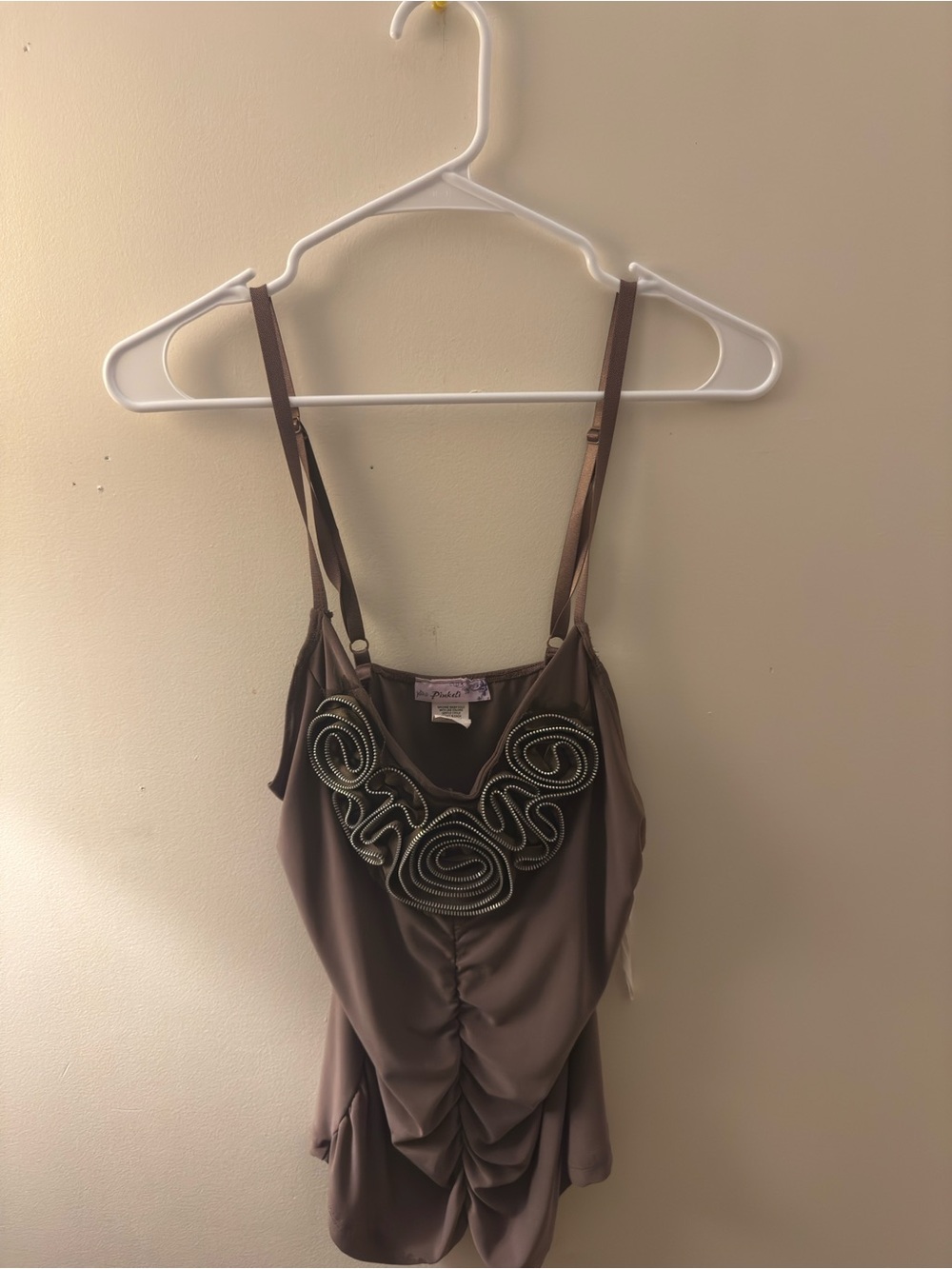 Apt. 9 Brown Ruffle-Front Spaghetti Strap Cami